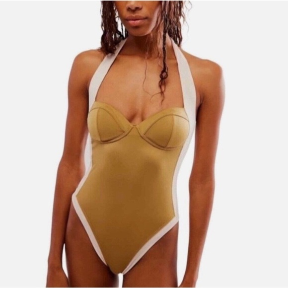 We Are HAH Pull Thru Swimsuit Size small Shroom High Cut Halter - Picture 1 of 10